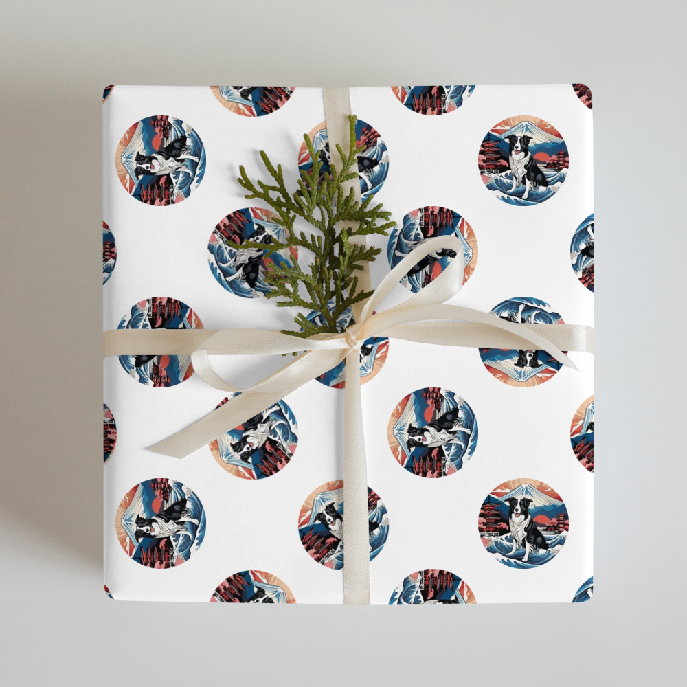 PugMug Custom Border Collie Wrapping Paper