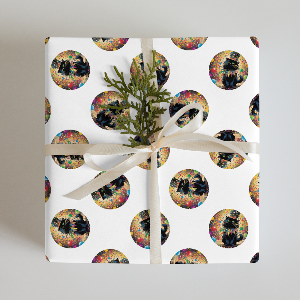 PugMug Custom Black Ragdoll Cat Wrapping Paper