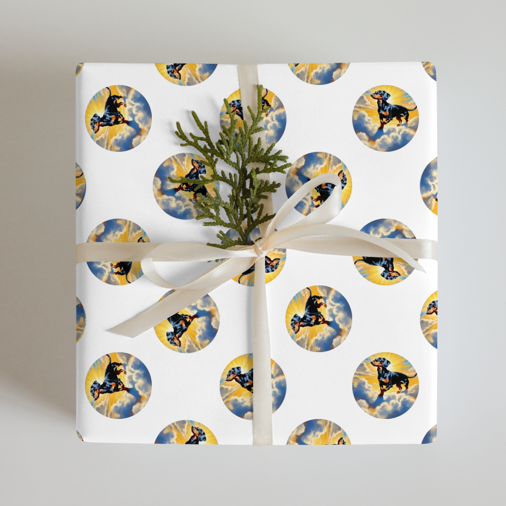 PugMug Custom Black Dachshund Wrapping Paper