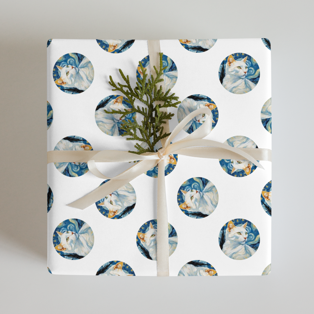 PugMug Custom White Companion Cat Wrapping Paper