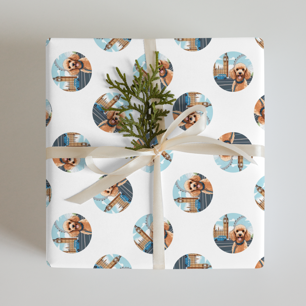 PugMug Custom Tan Poodle Wrapping Paper