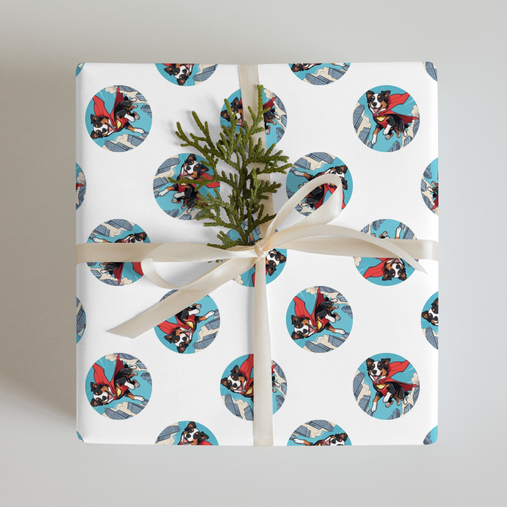 PugMug Custom Miniature American Shepherd Wrapping Paper