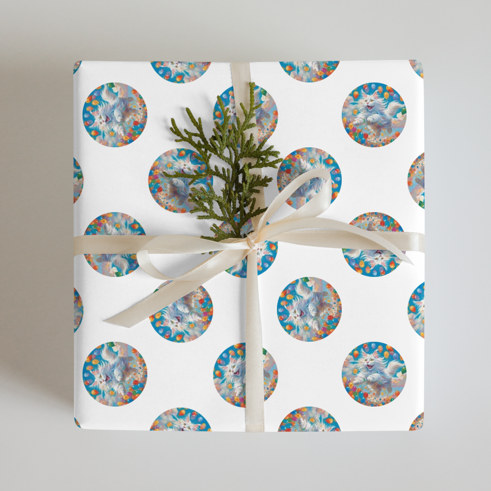 PugMug Custom White Maine Coon Cat Wrapping Paper
