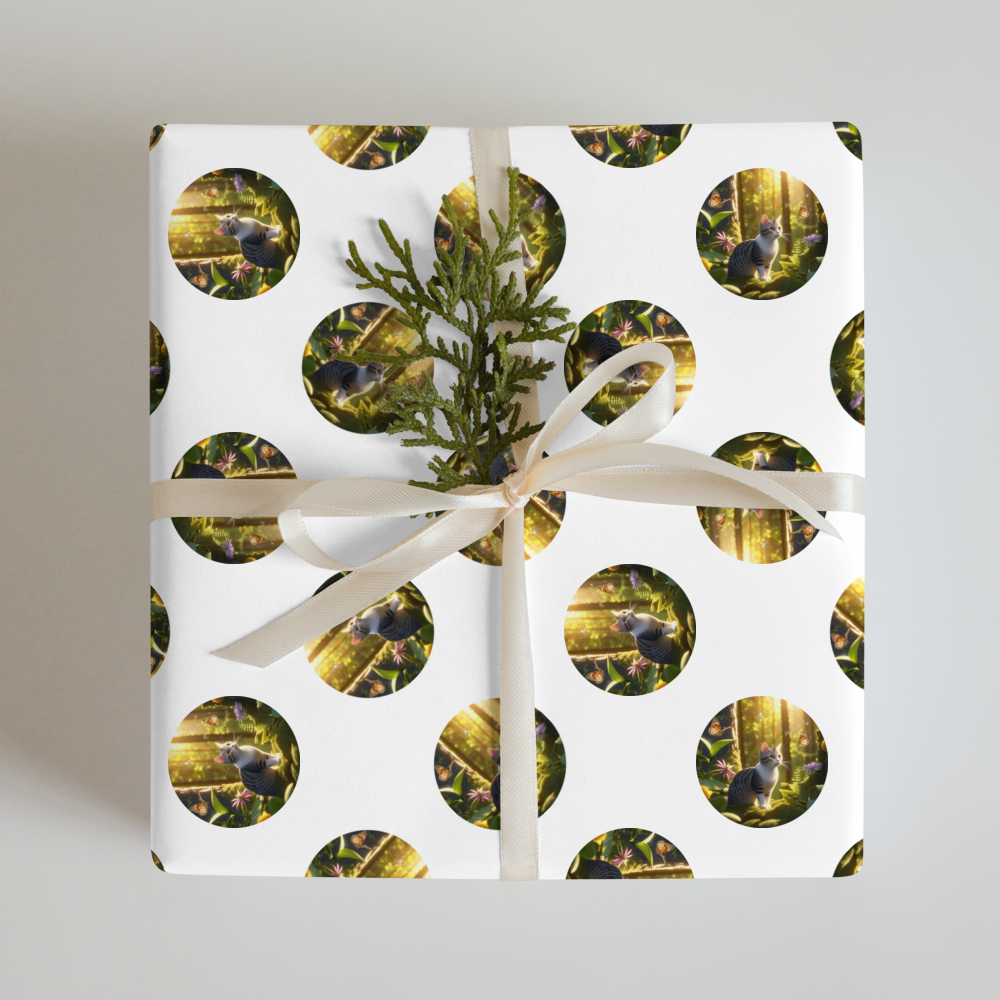 PugMug Custom Tabby American Shorthair Cat Wrapping Paper