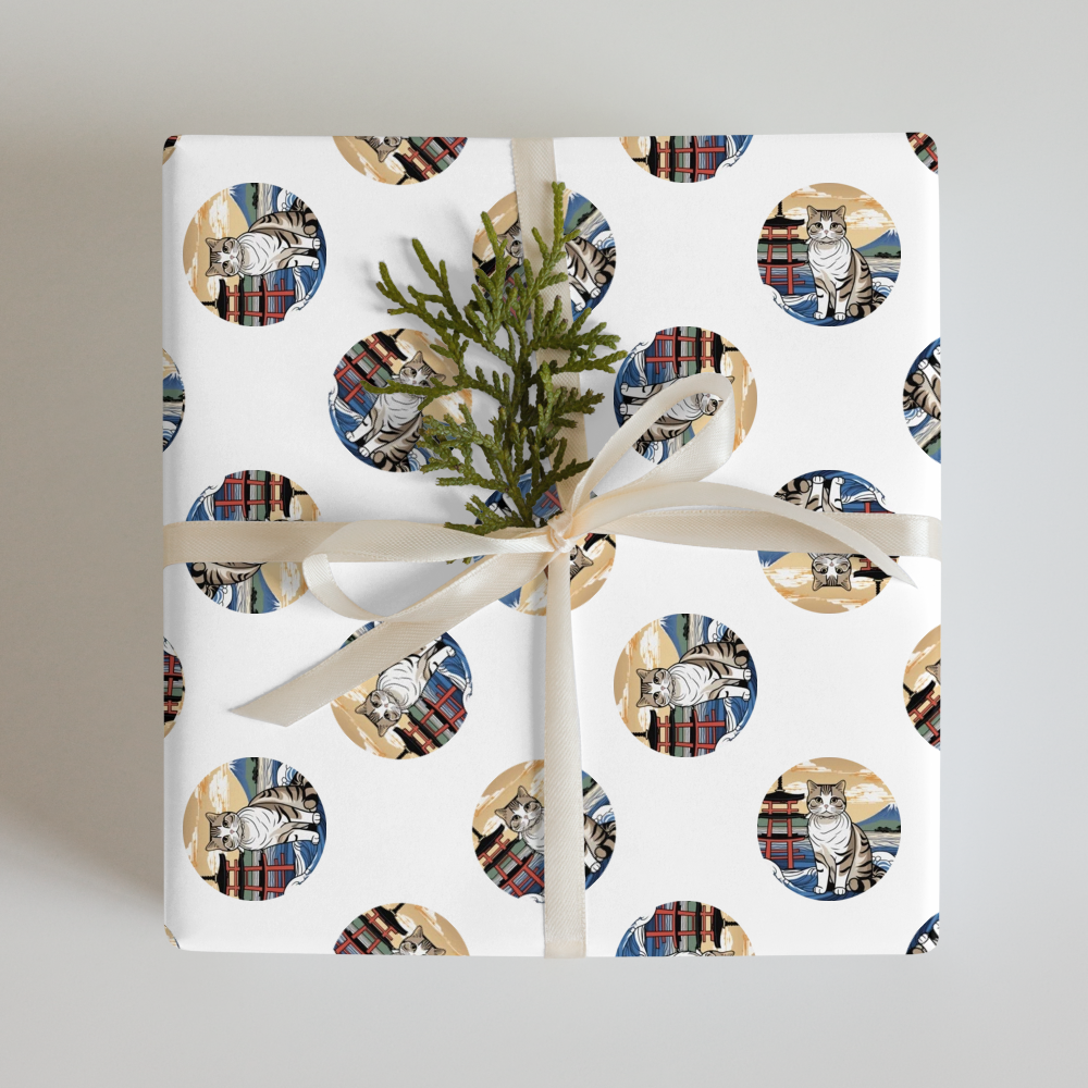 PugMug Custom Tabby Scottish Fold Cat Wrapping Paper