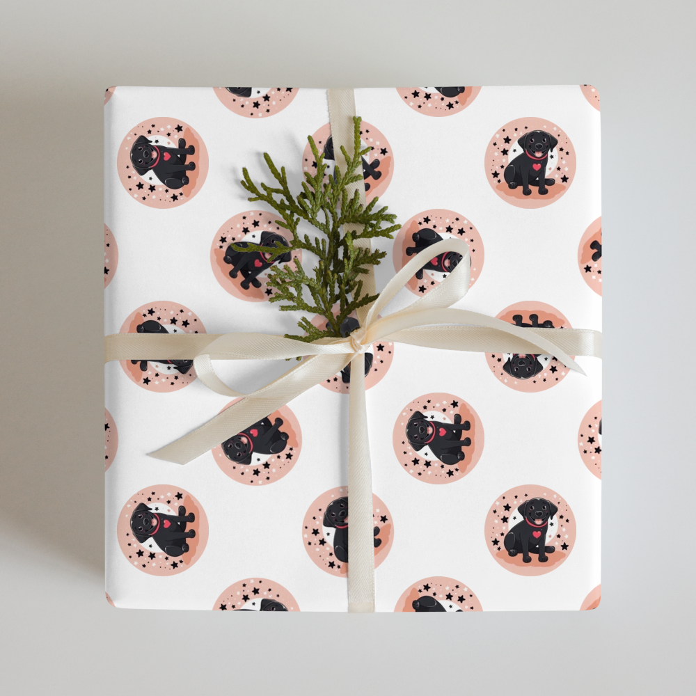 PugMug Custom Black Labrador Retriever Wrapping Paper