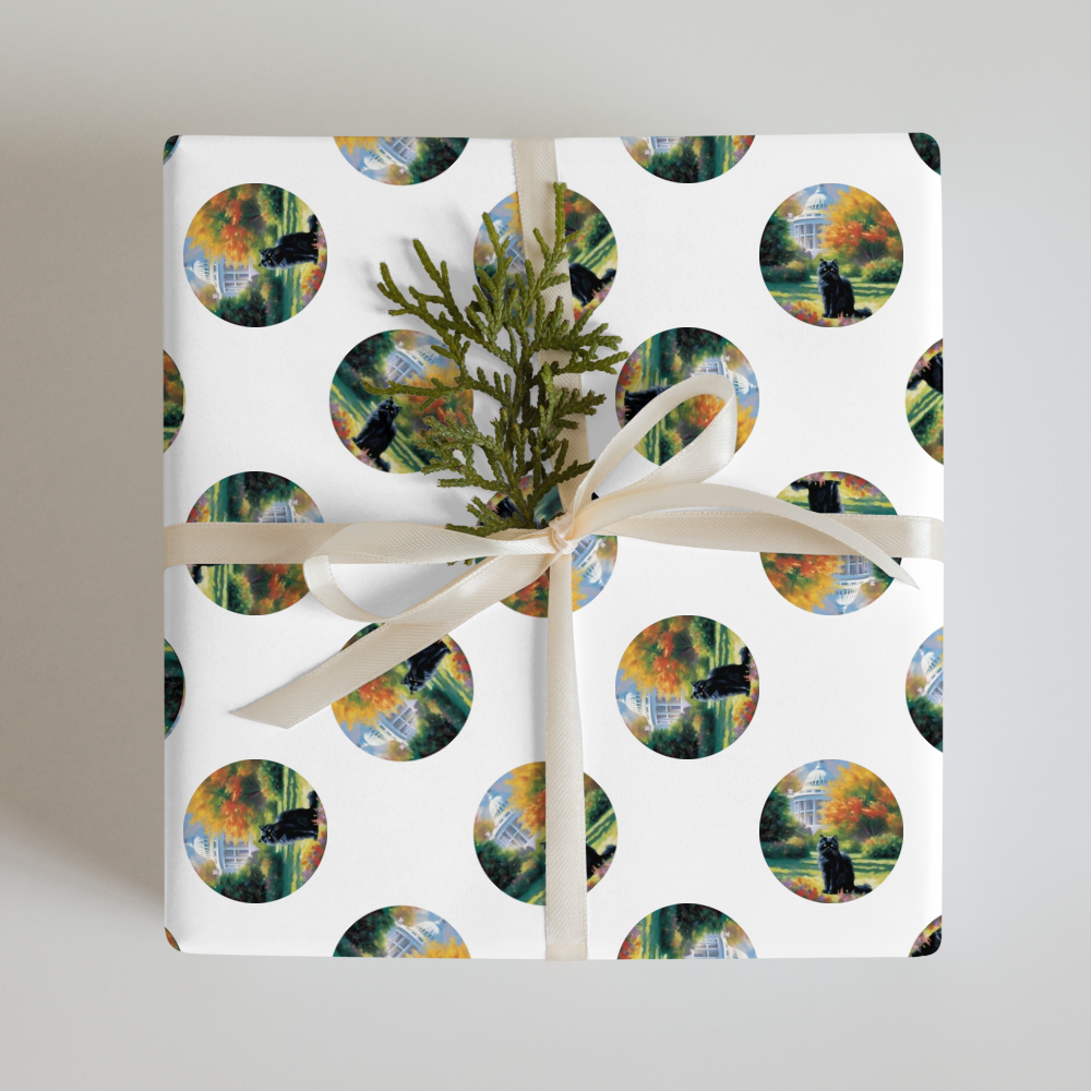 PugMug Custom Black Persian Cat Wrapping Paper