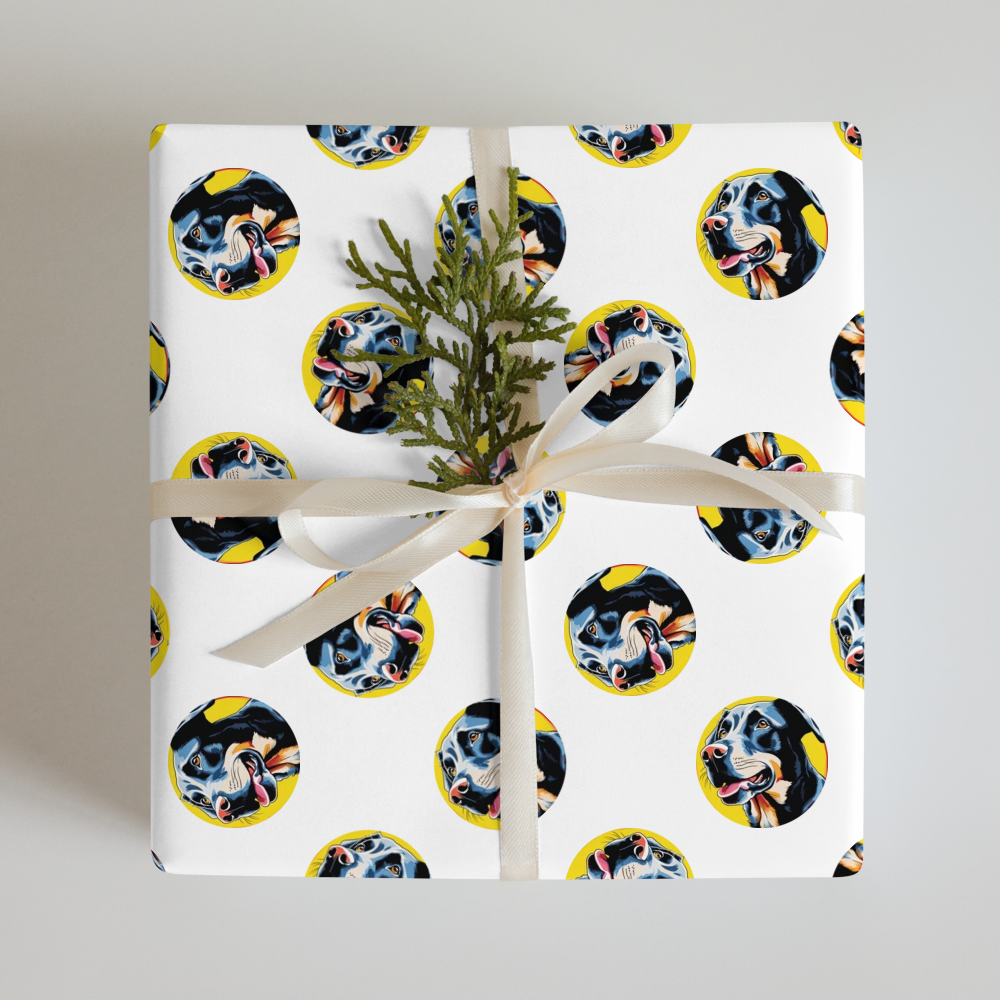 PugMug Custom Black Labrador Retriever Wrapping Paper