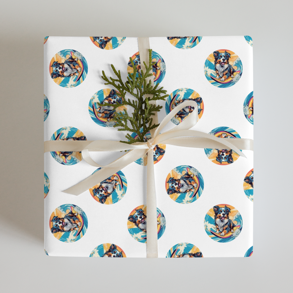 PugMug Custom Australian Shepherd Dog Wrapping Paper