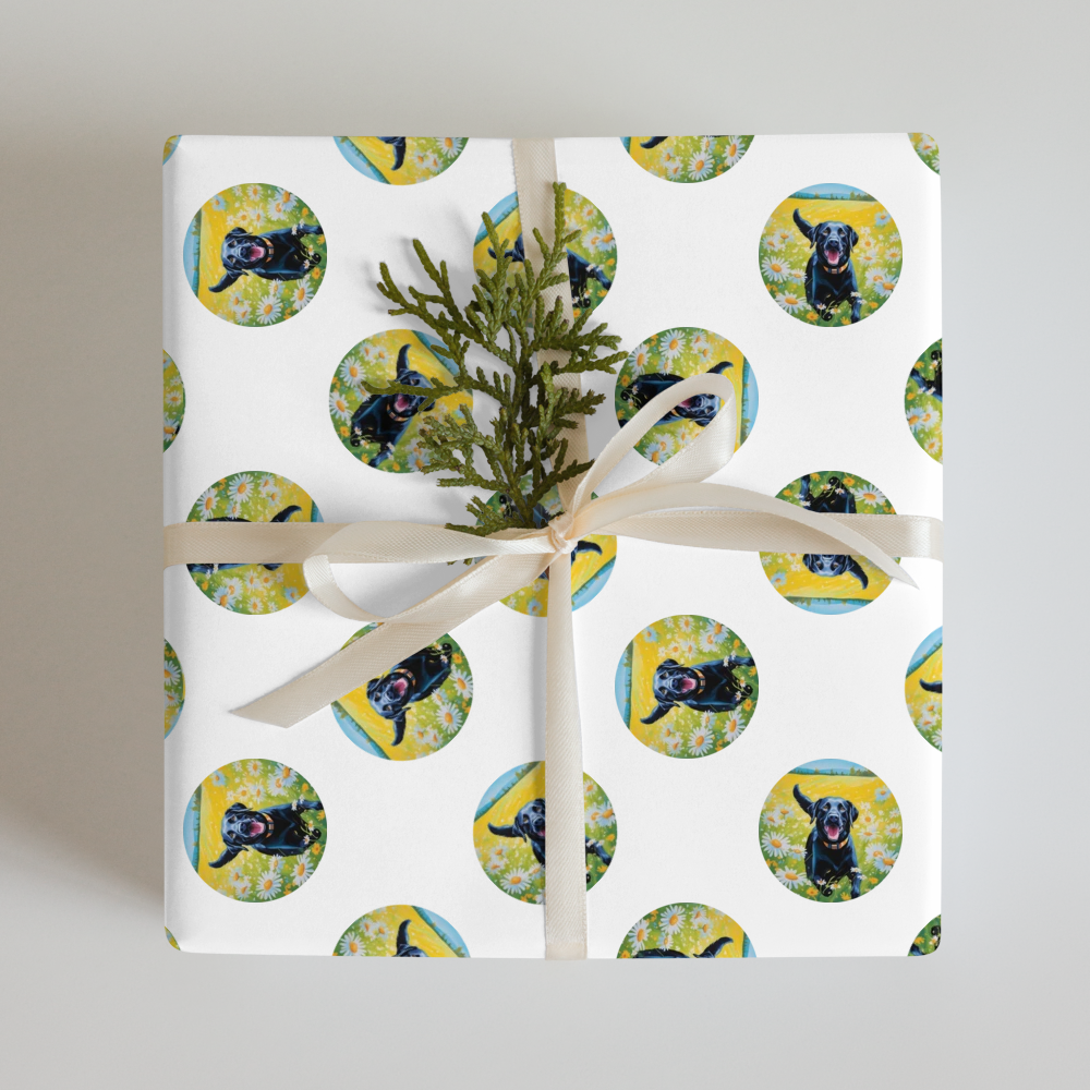 PugMug Custom Black Labrador Retriever Wrapping Paper