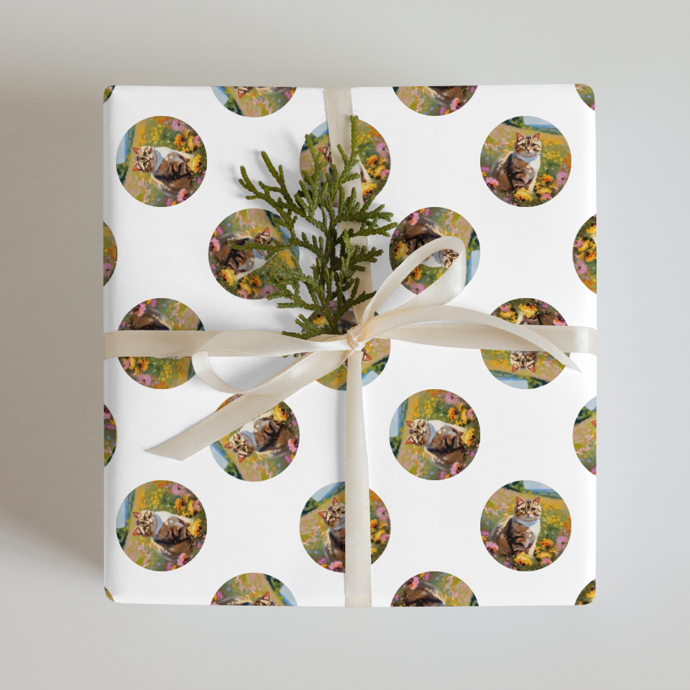 PugMug Custom Tabby Scottish Fold Cat Wrapping Paper