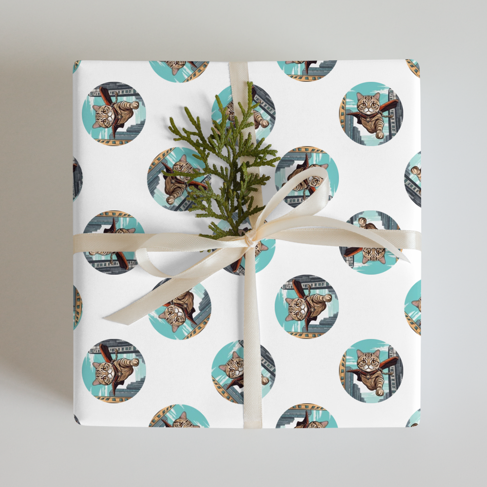 PugMug Custom Tabby Scottish Fold Cat Wrapping Paper