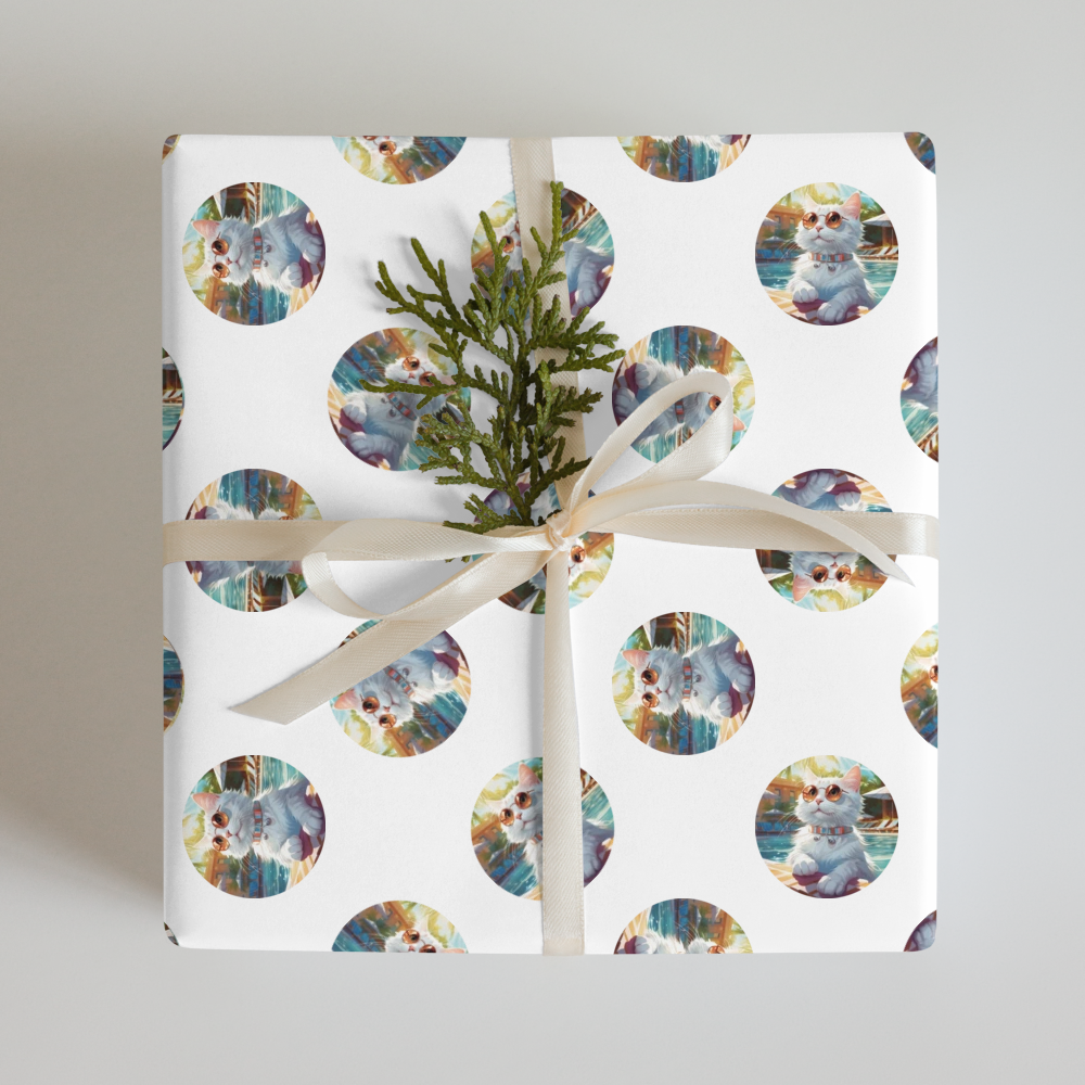 PugMug Custom White Companion Cat Wrapping Paper