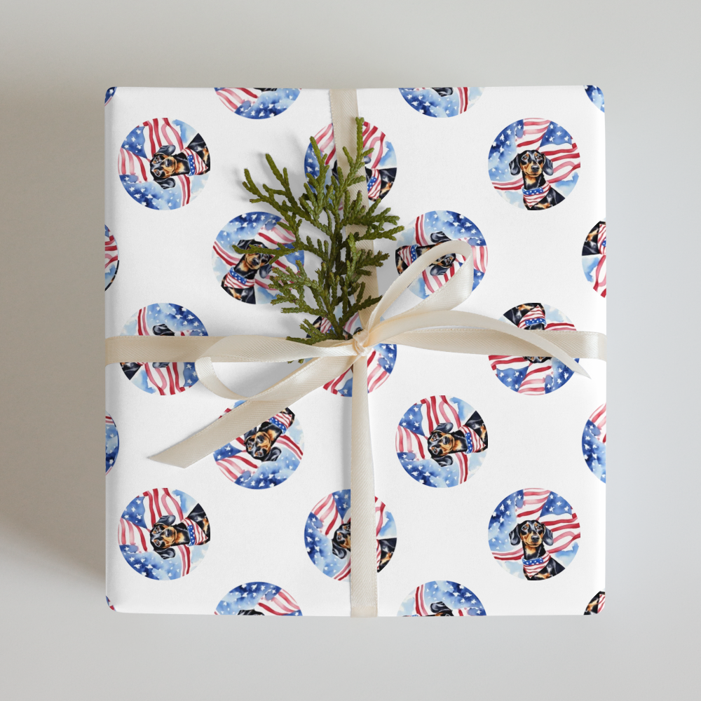 PugMug Custom Black Dachshund Wrapping Paper