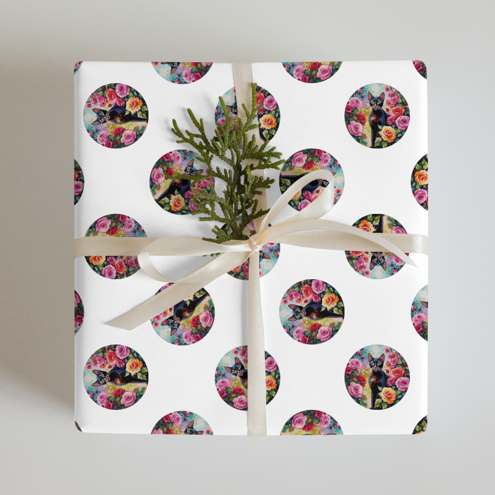 PugMug Custom Black Abyssinian Cat Wrapping Paper