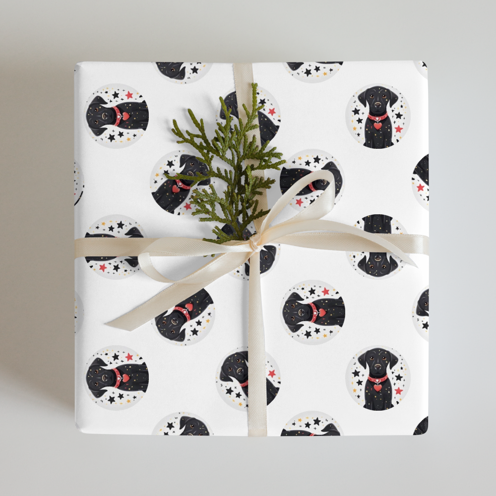 PugMug Custom Black Labrador Retriever Wrapping Paper