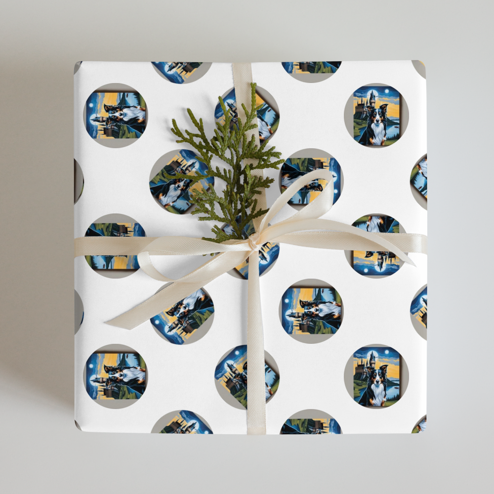 PugMug Custom Border Collie Wrapping Paper