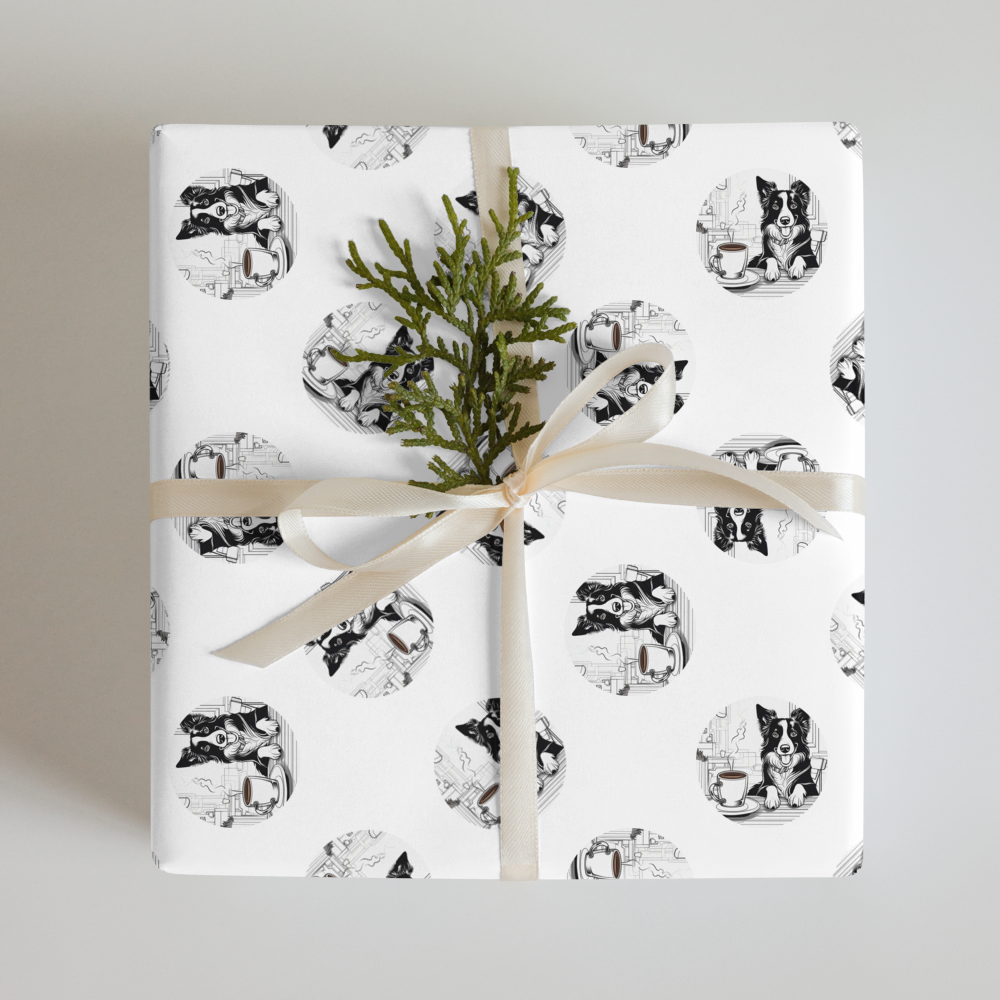 PugMug Custom Border Collie Wrapping Paper