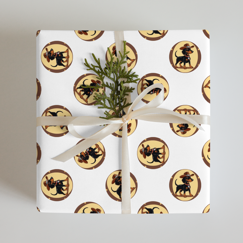 PugMug Custom Black Dachshund Wrapping Paper