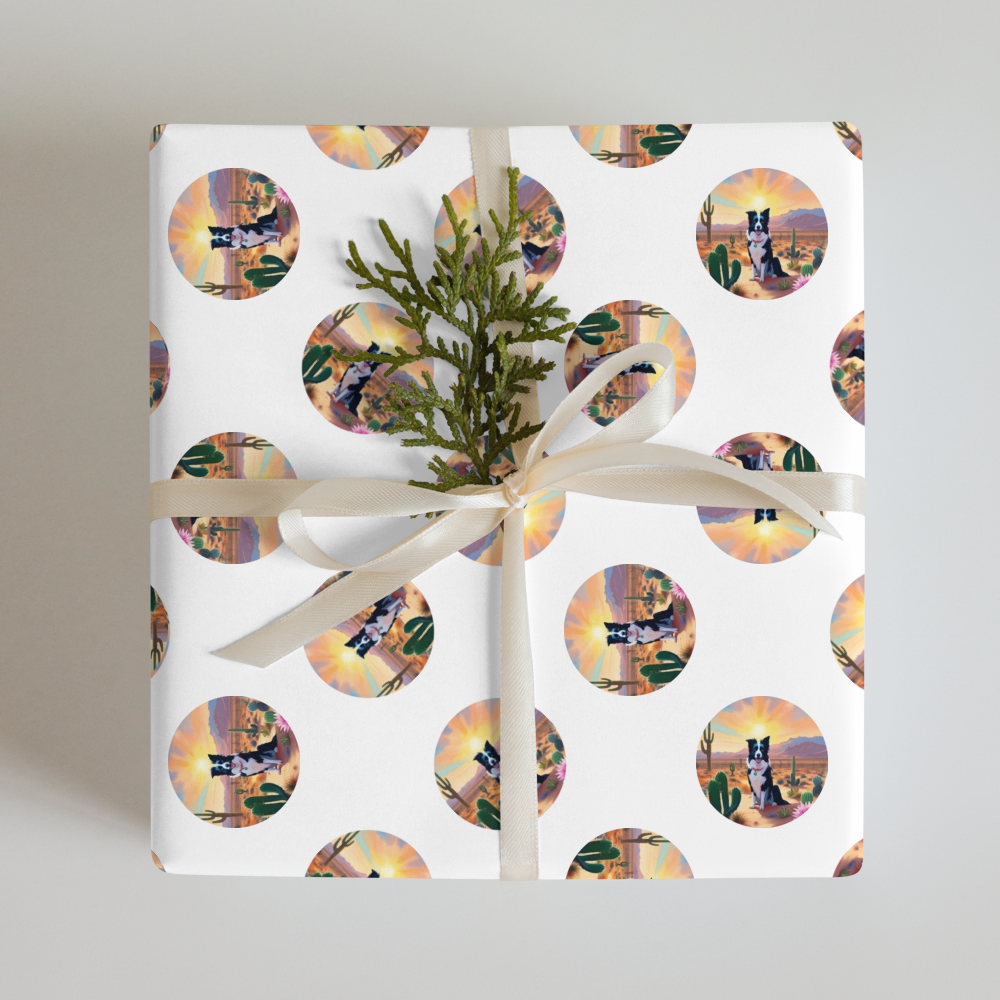 PugMug Custom Border Collie Wrapping Paper