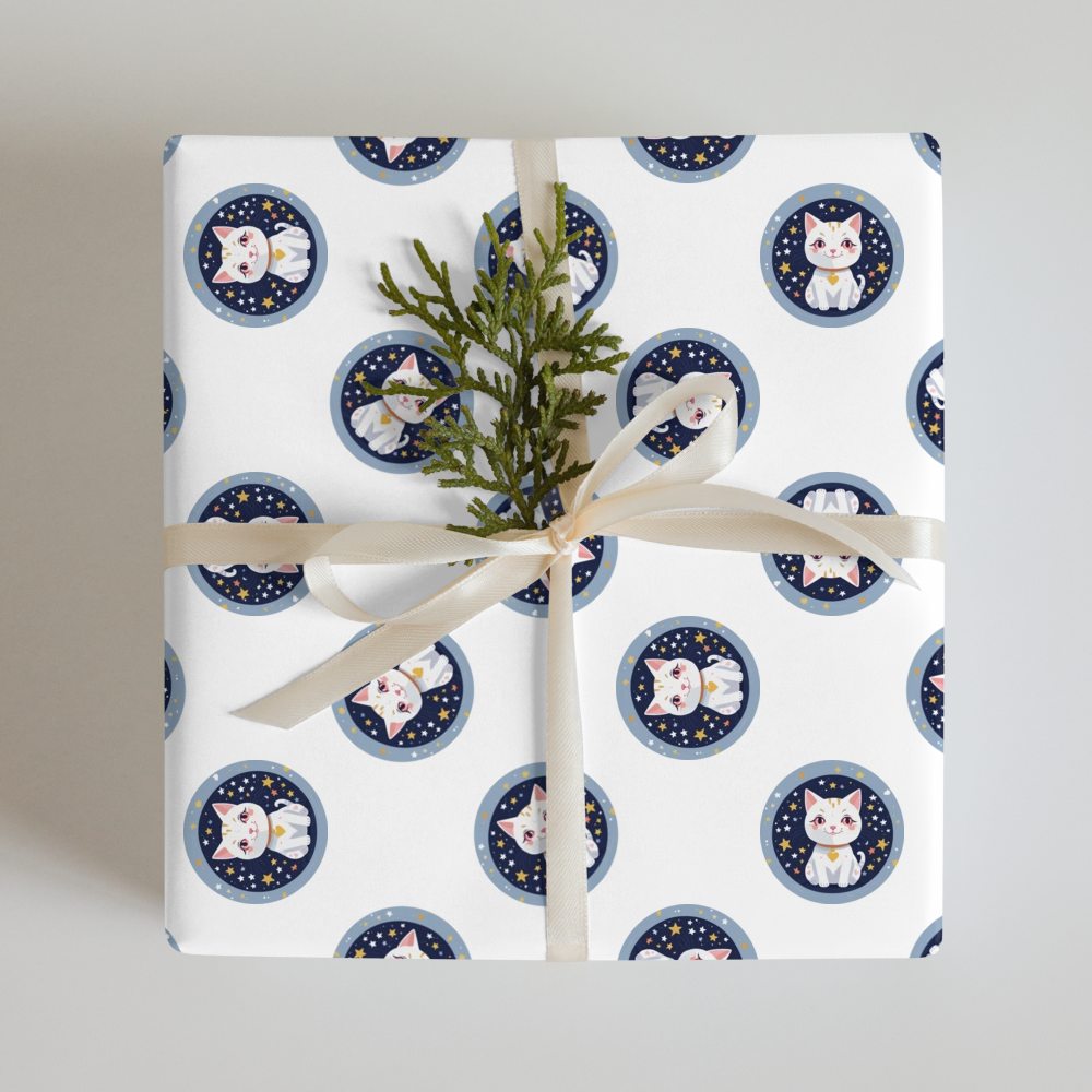 PugMug Custom White Companion Cat Wrapping Paper