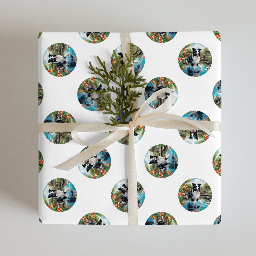 PugMug Custom Border Collie Wrapping Paper
