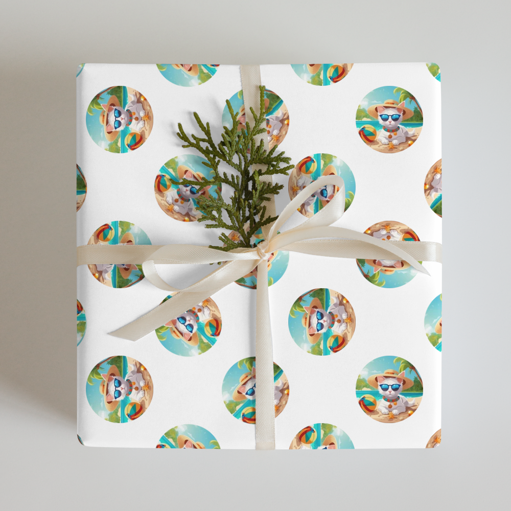 PugMug Custom White Companion Cat Wrapping Paper