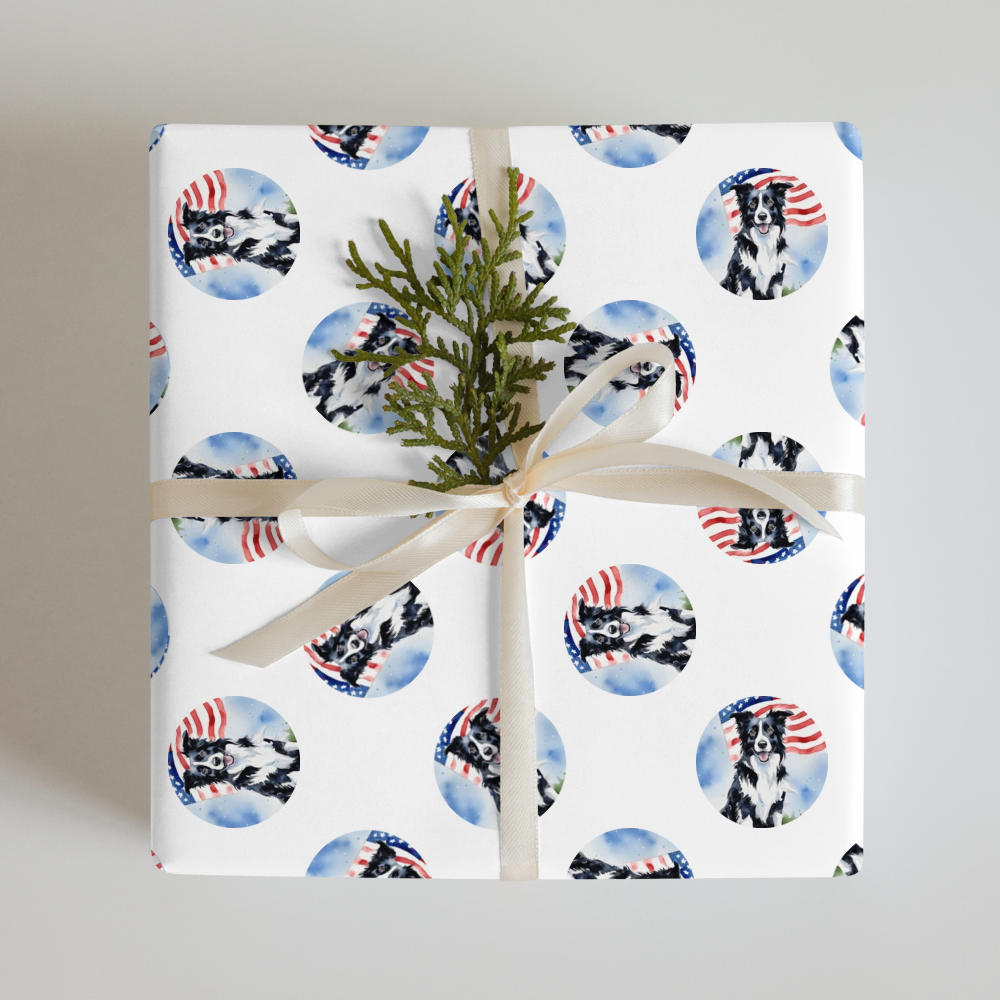 PugMug Custom Border Collie Wrapping Paper
