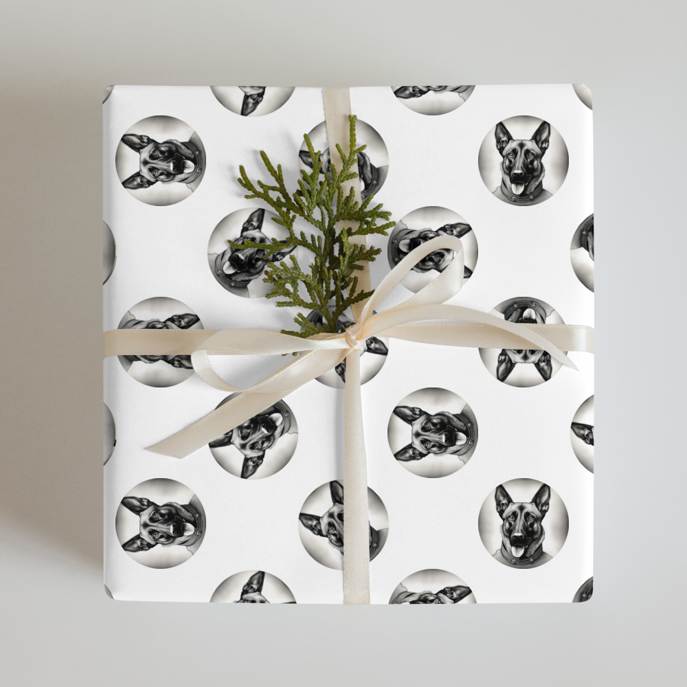 PugMug Custom Belgian Malinois Wrapping Paper