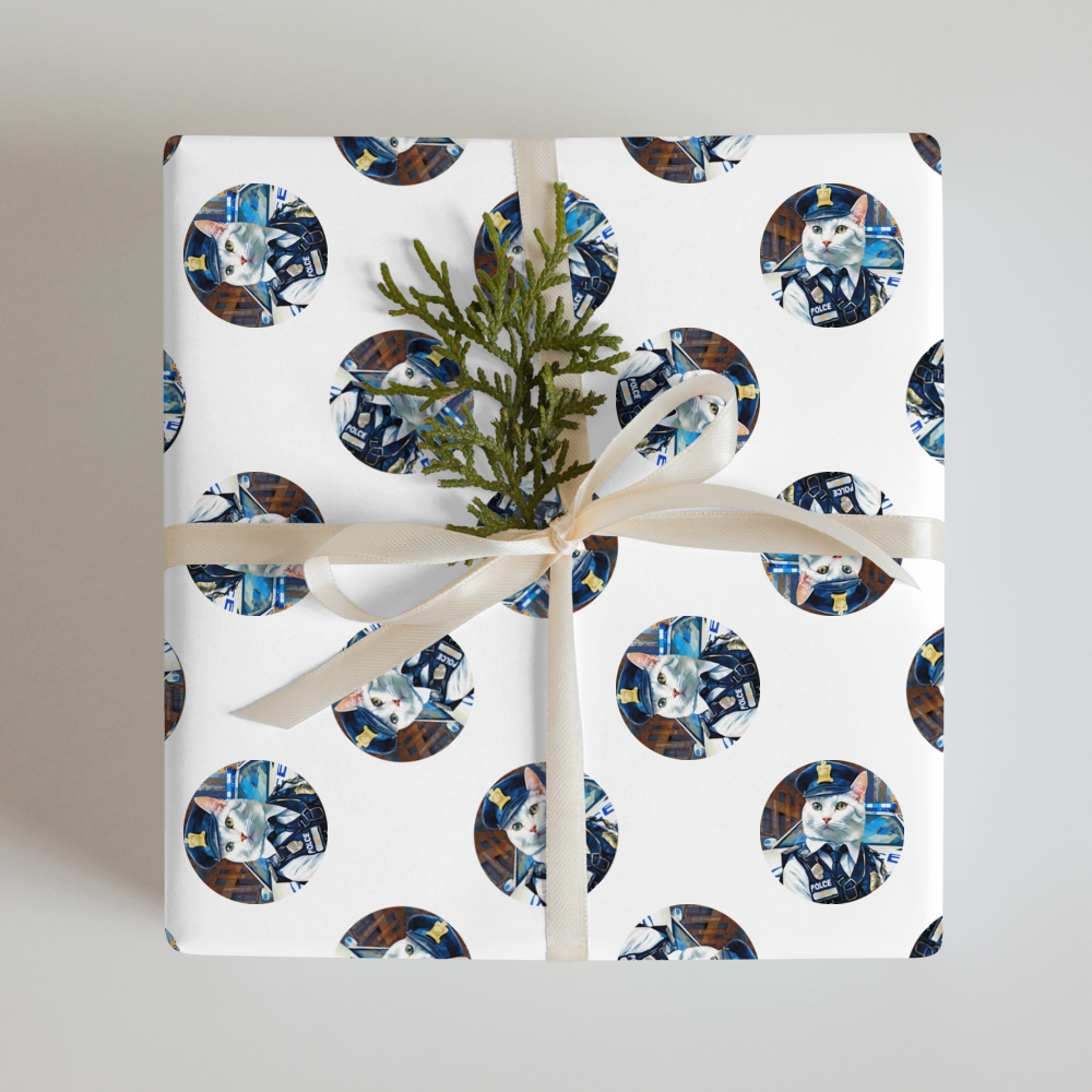 PugMug Custom White Companion Cat Wrapping Paper