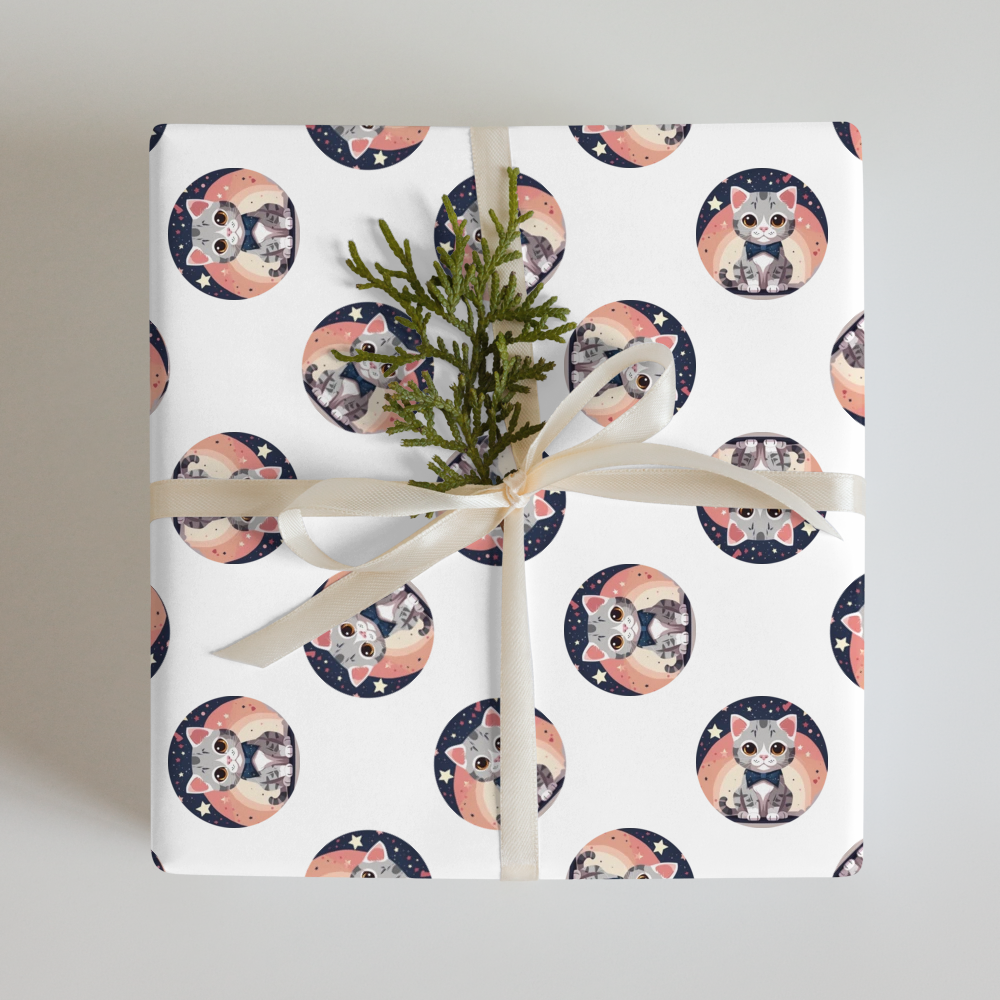 PugMug Custom Tabby Scottish Fold Cat Wrapping Paper