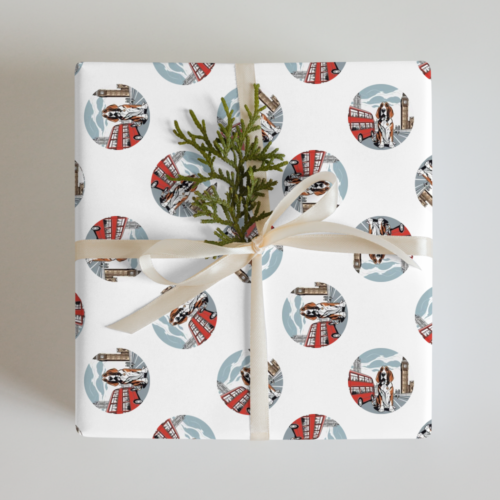 PugMug Custom Basset Hound Wrapping Paper