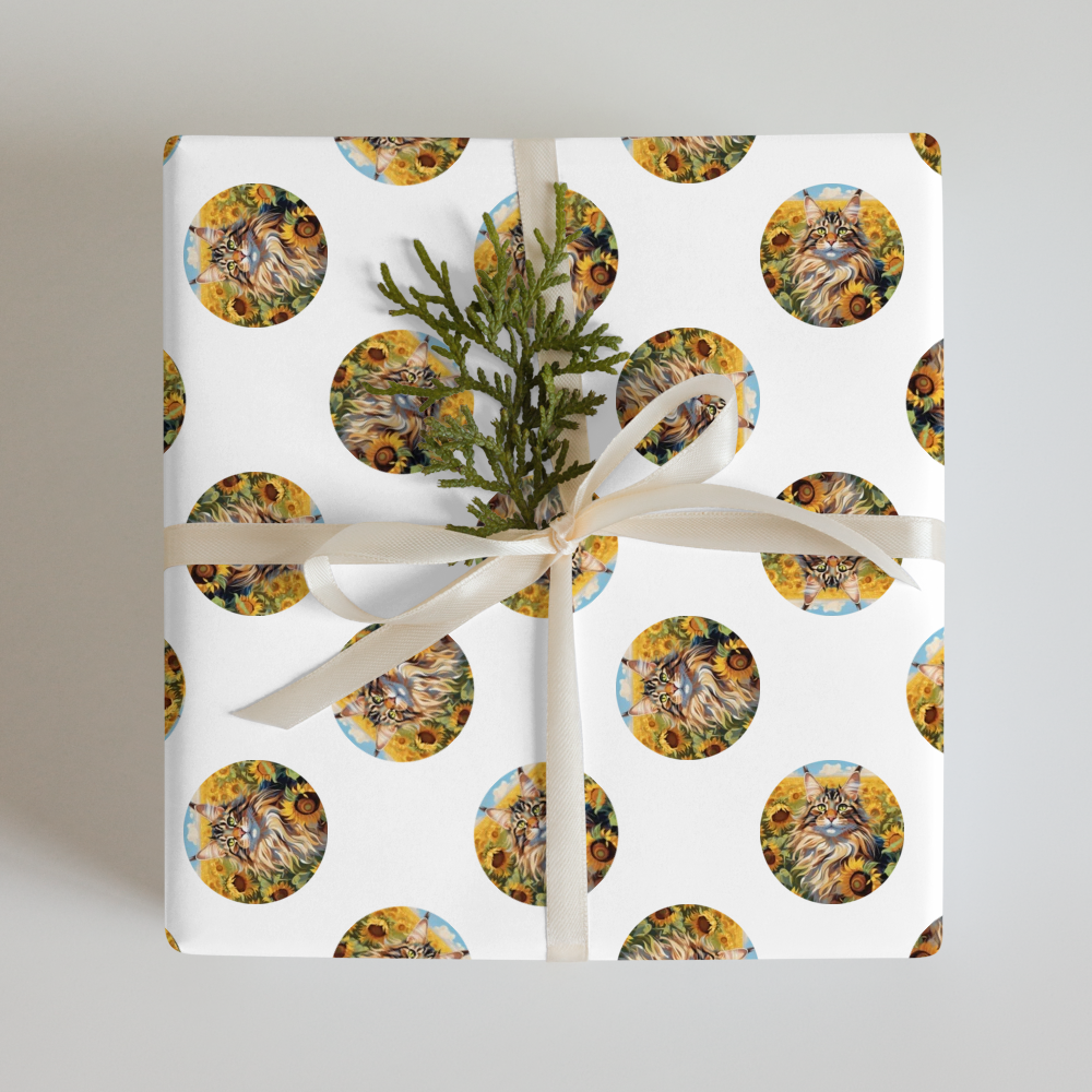PugMug Custom Tabby Maine Coon Cat Wrapping Paper
