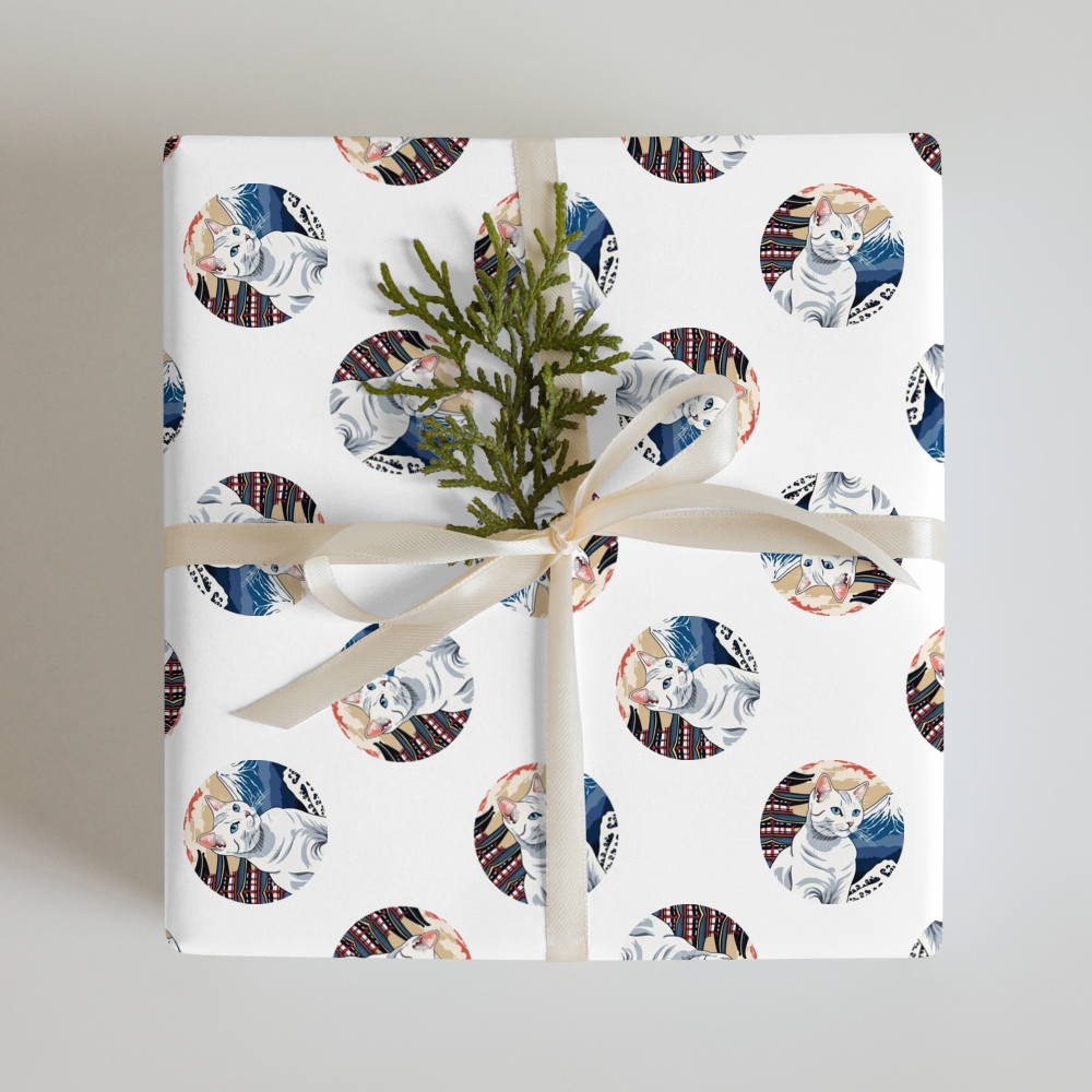 PugMug Custom White Companion Cat Wrapping Paper