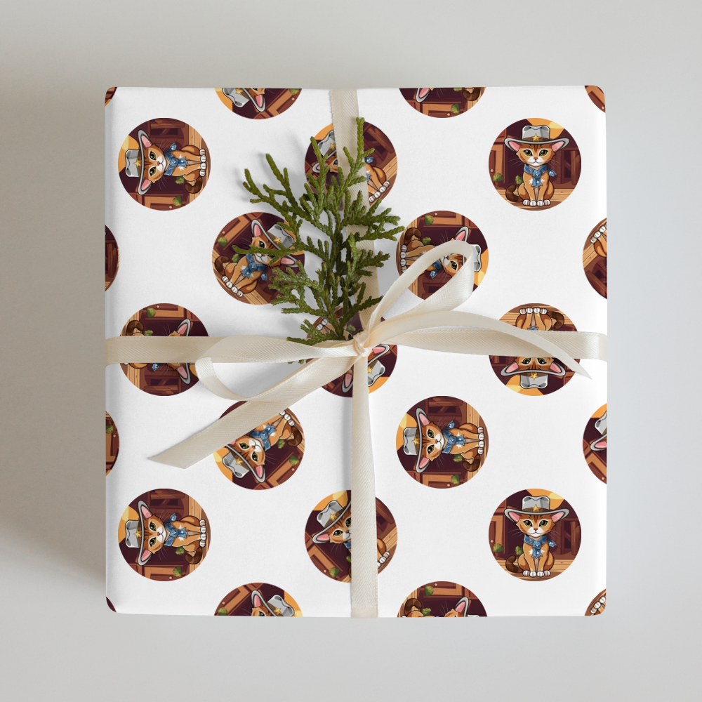 PugMug Custom Tabby Abyssinian Cat Wrapping Paper