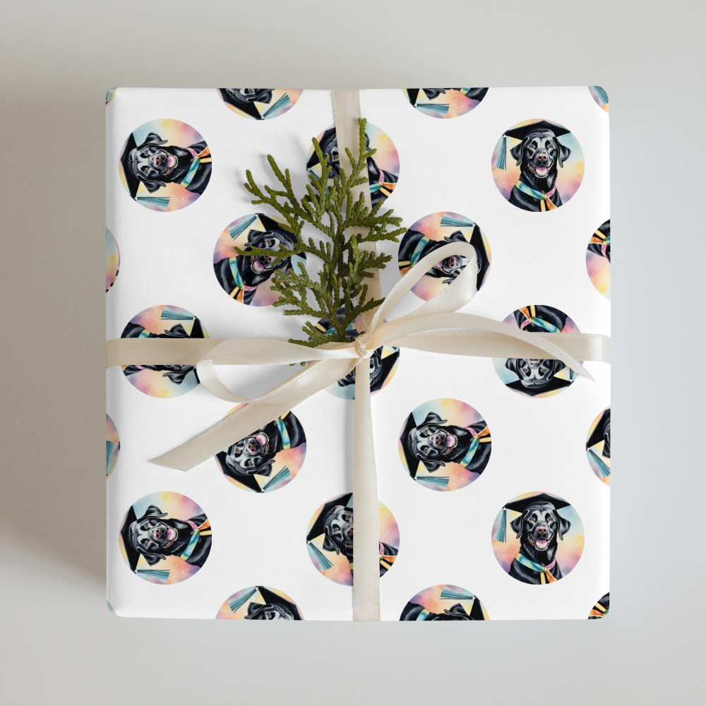 PugMug Custom Black Labrador Retriever Wrapping Paper