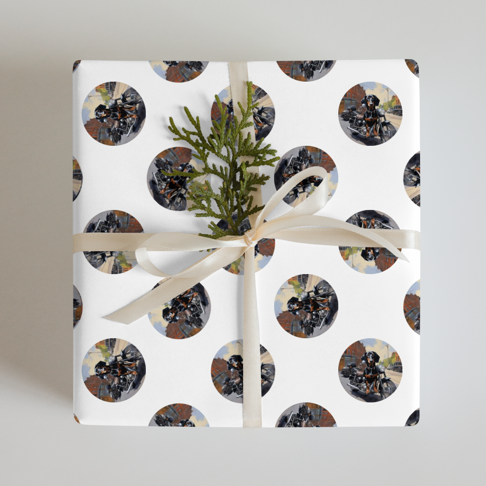PugMug Custom Black Dachshund Wrapping Paper