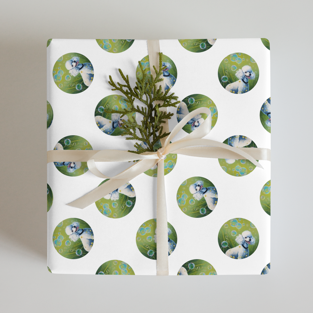 PugMug Custom White Poodle Wrapping Paper
