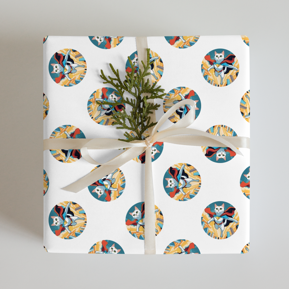 PugMug Custom White Companion Cat Wrapping Paper