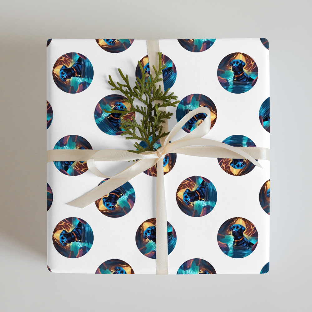 PugMug Custom Black Labrador Retriever Wrapping Paper