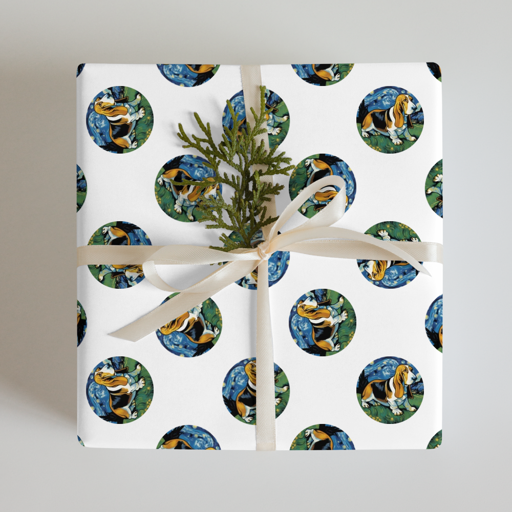 PugMug Custom Basset Hound Wrapping Paper