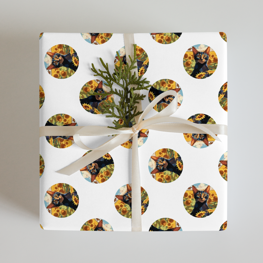 PugMug Custom Black Abyssinian Cat Wrapping Paper