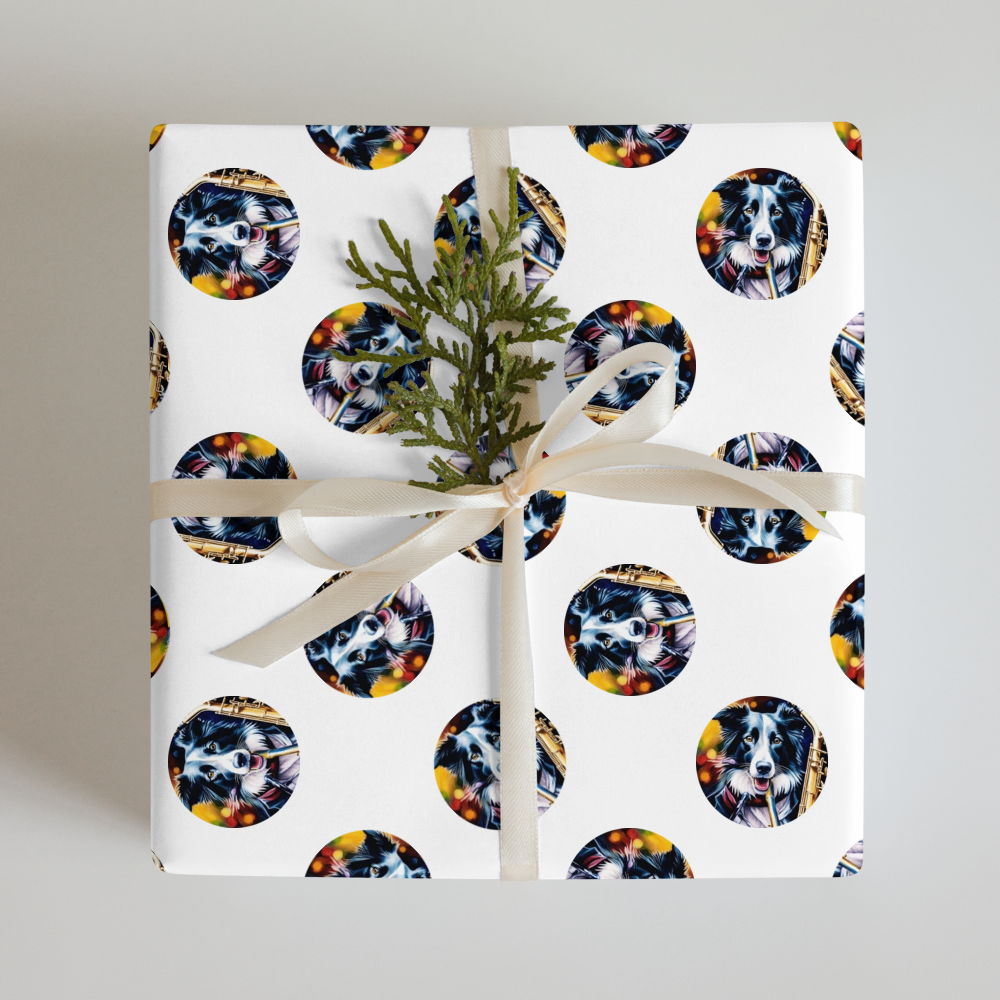 PugMug Custom Border Collie Wrapping Paper