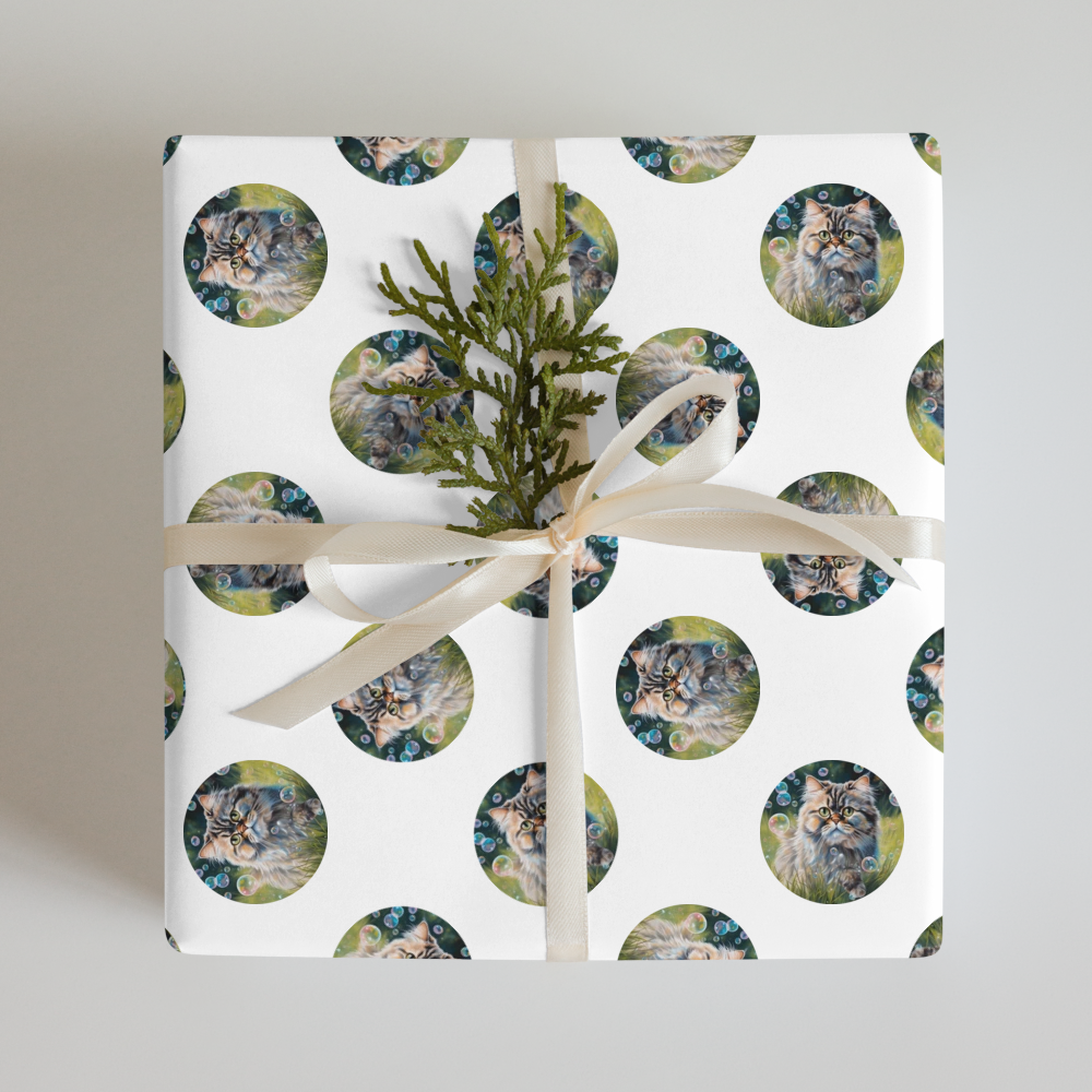 PugMug Custom Tabby Persian Cat Wrapping Paper