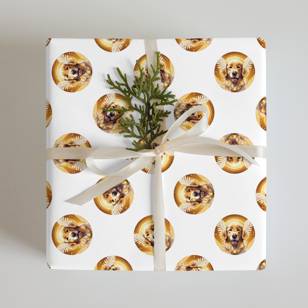 PugMug Custom Golden Retriever Wrapping Paper