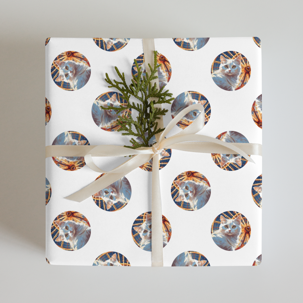 PugMug Custom White Companion Cat Wrapping Paper