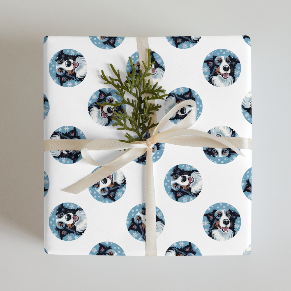 PugMug Custom Border Collie Wrapping Paper