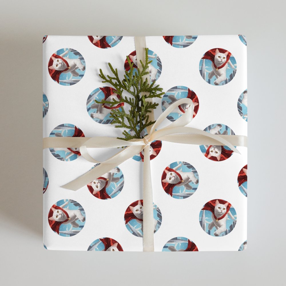 PugMug Custom White Companion Cat Wrapping Paper