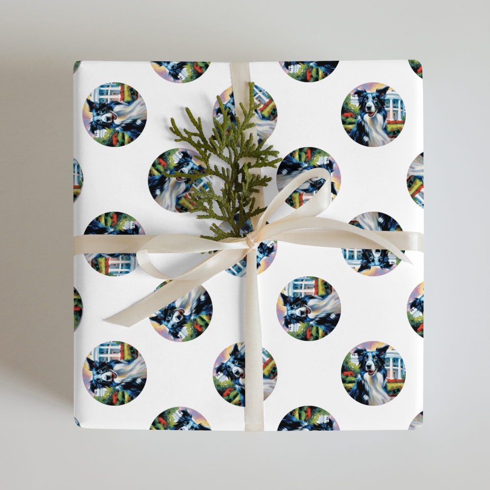 PugMug Custom Border Collie Wrapping Paper