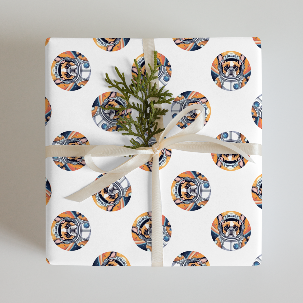 PugMug Custom Tan French Bulldog Wrapping Paper